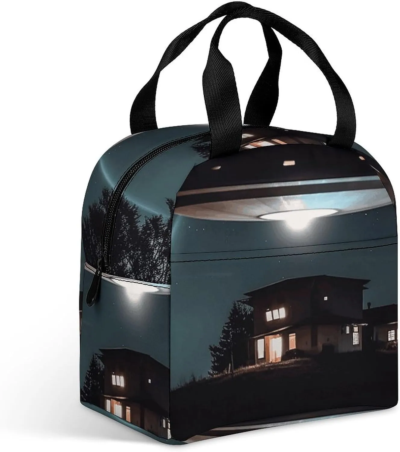 Insulated Lunch Bags Spacecraft at Night Lunch Bag for Women Men Insulated Lunch Box for Work Picnic Travel