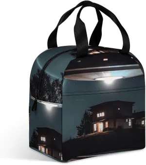 Insulated Lunch Bags Spacecraft at Night Lunch Bag for Women Men Insulated Lunch Box for Work Picnic Travel