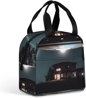 Insulated Lunch Box Spacecraft at Night Lunch Bag for Women Men Insulated Lunch Bags for Work Picnic Travel