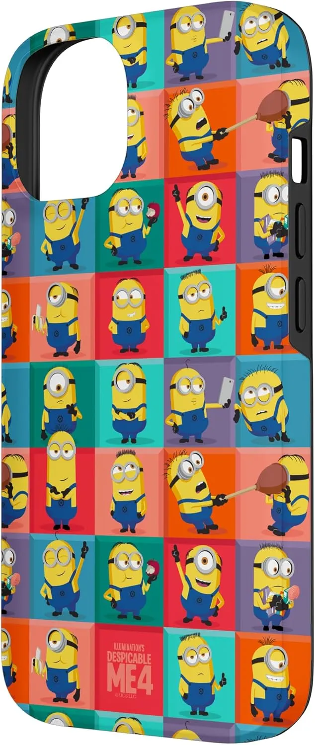iPhone 14 Minions Despicable Me 4 Minions Squares all over print Case