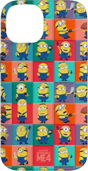 iPhone 14 Minions Despicable Me 4 Minions Squares all over print Case