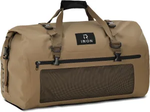 IRON JIA'S Motorcycle Dry Bag - Waterproof Duffle & Luggage Tail Bag Saddle Bags with Roll Top Closure, Shoulder Straps, Inner Pocket and Mesh Pocket (Brown, 30L)