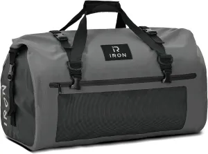 IRON JIA'S Motorcycle Dry Bag - Waterproof Duffle & Luggage Tail Bag Saddle Bags with Roll Top Closure, Shoulder Straps, Inner Pocket and Mesh Pocket (Grey, 30L)