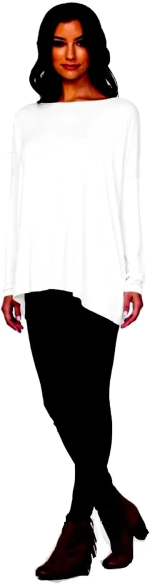 Jack David Womens Top Casual Oversized Soft Loose Fit Drop of Shoulder Boat Neck Shirts Blouse Tunic Long Sleeve & 3/4 Sleeve