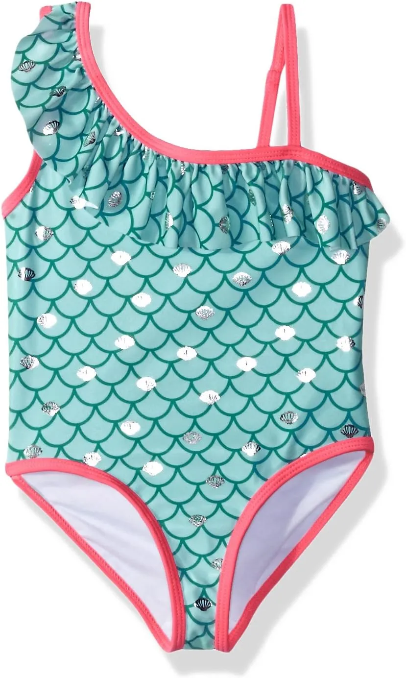 Jantzen Little Girls' Mermaid 1 Piece, Multi, 6