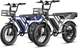 Jasion RetroVolt Electric Bike for Adults,【1500W Peak Motor & 30MPH & 70Miles】 Electric Dirt Bike,Dual Suspension Ebikes for Adults, 20" Fat Tire Ebike with 48V 13Ah Battery Electric Mountain Bike