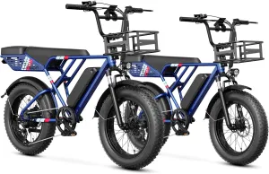 Jasion RetroVolt Electric Bike for Adults,【1500W Peak Motor & 30MPH & 70Miles】 Electric Dirt Bike,Dual Suspension Ebikes for Adults, 20" Fat Tire Ebike with 48V 13Ah Battery Electric Mountain Bike