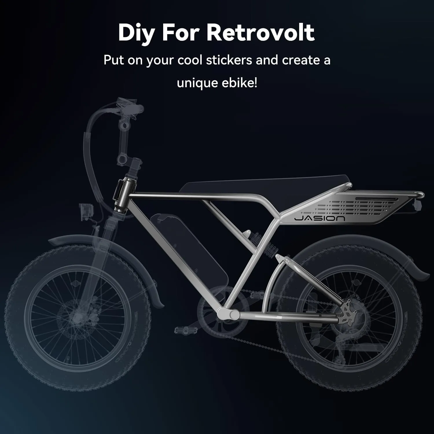 Jasion RetroVolt Electric Bike for Adults,【1500W Peak Motor & 30MPH & 70Miles】 Electric Dirt Bike,Dual Suspension Ebikes for Adults, 20" Fat Tire Ebike with 48V 13Ah Battery Electric Mountain Bike