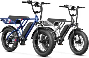Jasion RetroVolt Electric Bike for Adults,【1500W Peak Motor & 30MPH & 70Miles】 Electric Dirt Bike,Dual Suspension Ebikes for Adults, 20" Fat Tire Ebike with 48V 13Ah Battery Electric Mountain Bike