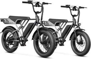 Jasion RetroVolt Electric Bike for Adults,【1500W Peak Motor & 30MPH & 70Miles】 Electric Dirt Bike,Dual Suspension Ebikes for Adults, 20" Fat Tire Ebike with 48V 13Ah Battery Electric Mountain Bike