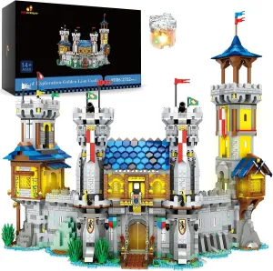 JMBricklayer Medieval Castle Building Sets for Adults, Ideas House Model Toy Construction Set with LED Light, Collectible or Home Office Display, Gifts for Boys Girls Teens Women 41106