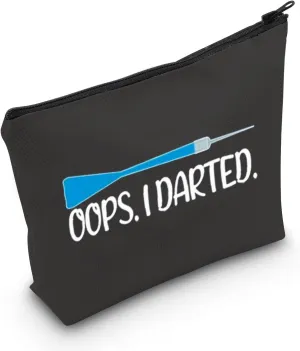 JNIAP Darts Player Gift Oops I Darted Cosmetic Bag Dart Thrower Gift For Dart Lover (I Darted Bag)