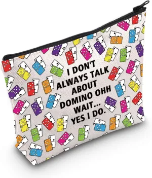 JNIAP Funny Domino Gift I Don't Always Talk About Domino Cosmetic Bag Casual Game Night Gift (About Domino Bag)