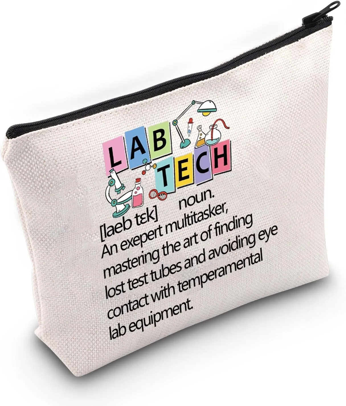 JNIAP Laboratory Technician Gift Lab Tech Definition Cosmetic Bag Medical Laboratory Science Gifts (Lab Tech Definition Bag)