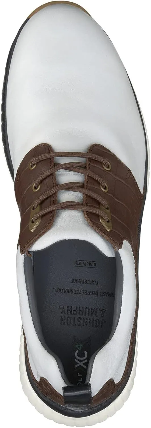 Johnston & Murphy Men’s XC4 H2-Luxe Hybrid Saddle Golf Shoe | Waterproof Leather | Lightweight | Full EVA Midsole Cushion