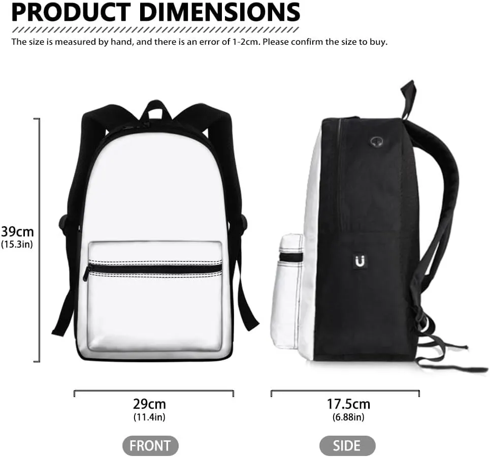 JooMeryer Cool Fox Wolf Printed Backpack for Kid Teen Boys Girls Casual School Bag Shoulder Bags with Front Zipper Pocket,Anger Wolf