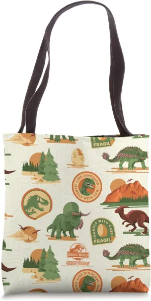 Jurassic World: Chaos Theory Dinosaur all over print Tote Bag
