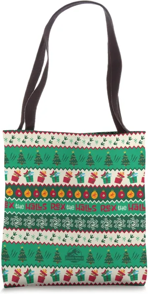 Jurassic World Christmas Rex The Halls All-over Print Tote Bag