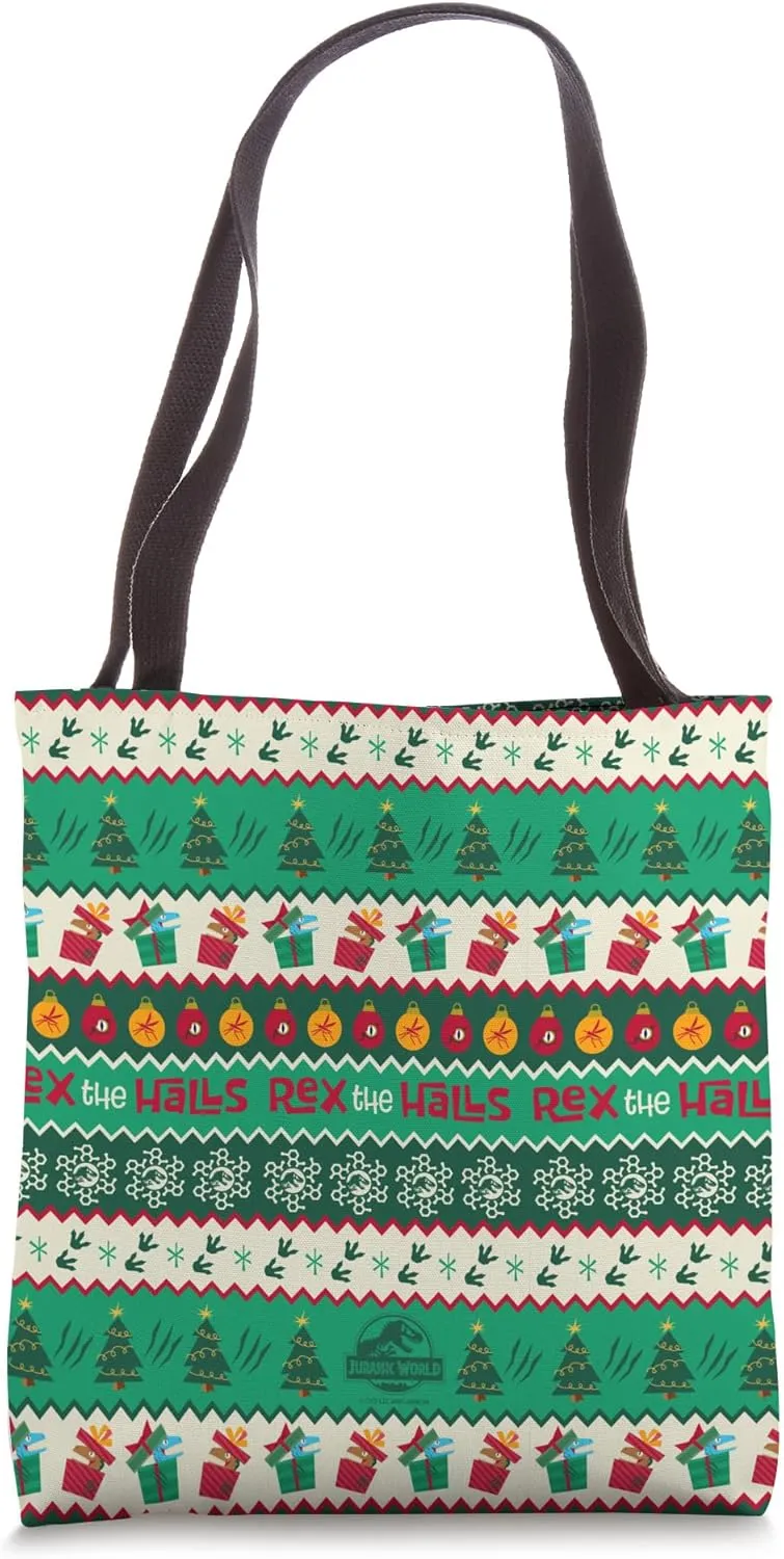 Jurassic World Christmas Rex The Halls All-over Print Tote Bag