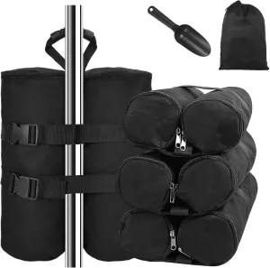 JUSTDOLIFE 4 Pack Canopy Weight Sandbags, (240 lbs) Oxford Fabric Tent Sand Bag with Handle and Zipper for Camping, Includes Shovel and Storage Bag