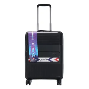 Justpack Pl106-  PP unbreakable 8 wheels Cabin Luggage - Black
