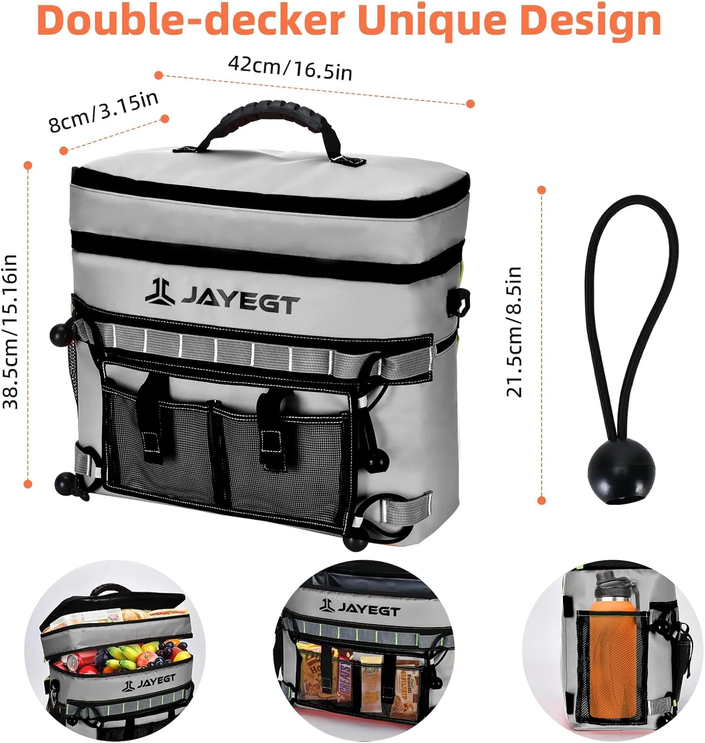 Kayak Cooler Behind Seat - Waterproof Cooler Bag Compatible with Lawn-Chair Seat Kayak，Kayak Accessories Camping Cooler, Portable Ice Chest for Fishing, Beach,Picnic, Trips