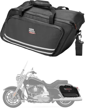 KEMIMOTO Motorcycle Saddlebag Liners 1 Pair Left and Right with Orange Liner Hard Saddle Bag Inserts Compatible with 1993-2025 Touring Street Glide Road Glide Road King Travel Luggage Bag