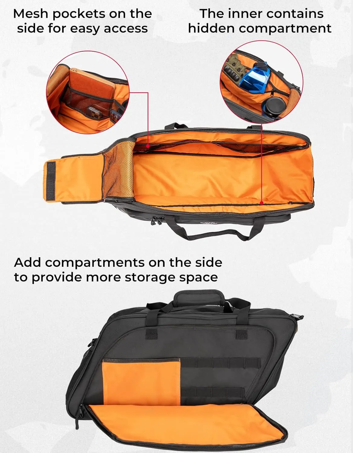 KEMIMOTO Motorcycle Saddlebag Liners 1 Pair Left and Right with Orange Liner Hard Saddle Bag Inserts Compatible with 1993-2025 Touring Street Glide Road Glide Road King Travel Luggage Bag