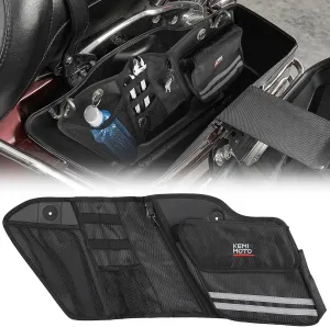 KEMIMOTO Motorcycle Saddlebag Organizers 2 Pack Compatible with Touring Models 2014-2024 2025 Street Glide Road Glide Road King Black Saddle Bag Liners