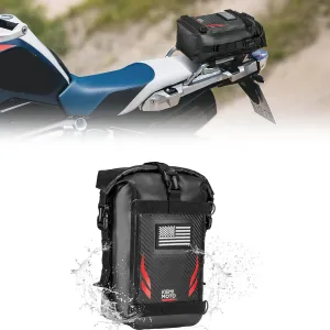 KEMIMOTO Universal Waterproof Motorcycle Tail Bag Compatible with Dirt Bike Adventure 6.5L Red