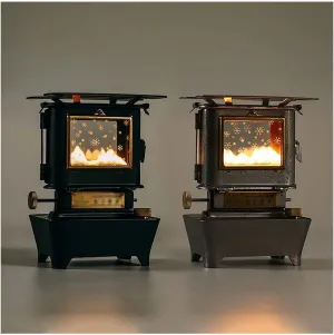Kerosene Heating Stove, Retro Highly Transparent Glass Lamp Stove, Home Heating Small Camping Stove, for Outdoor Camping, Barbecue, Illumination