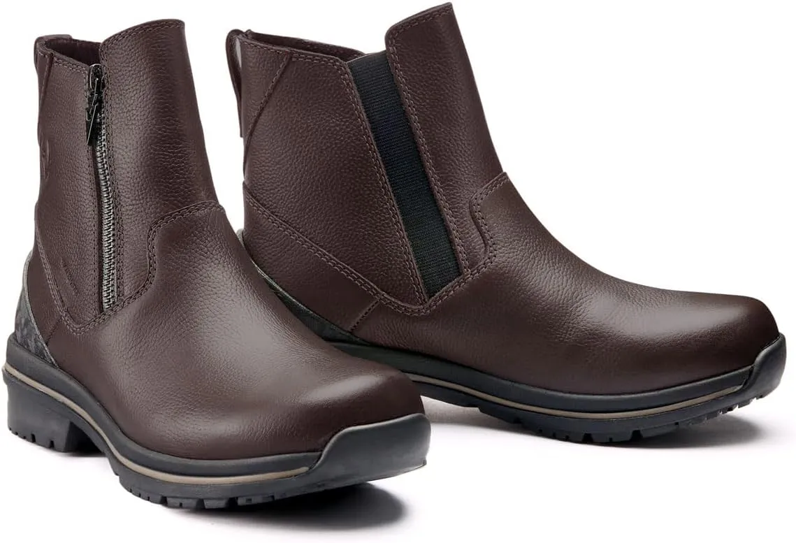 Kerrits Woodstock Waterproof Barn Boot – Durable Leather Women's Barn Work Boots, Wide Footbed, Front Zip, 1" Heel