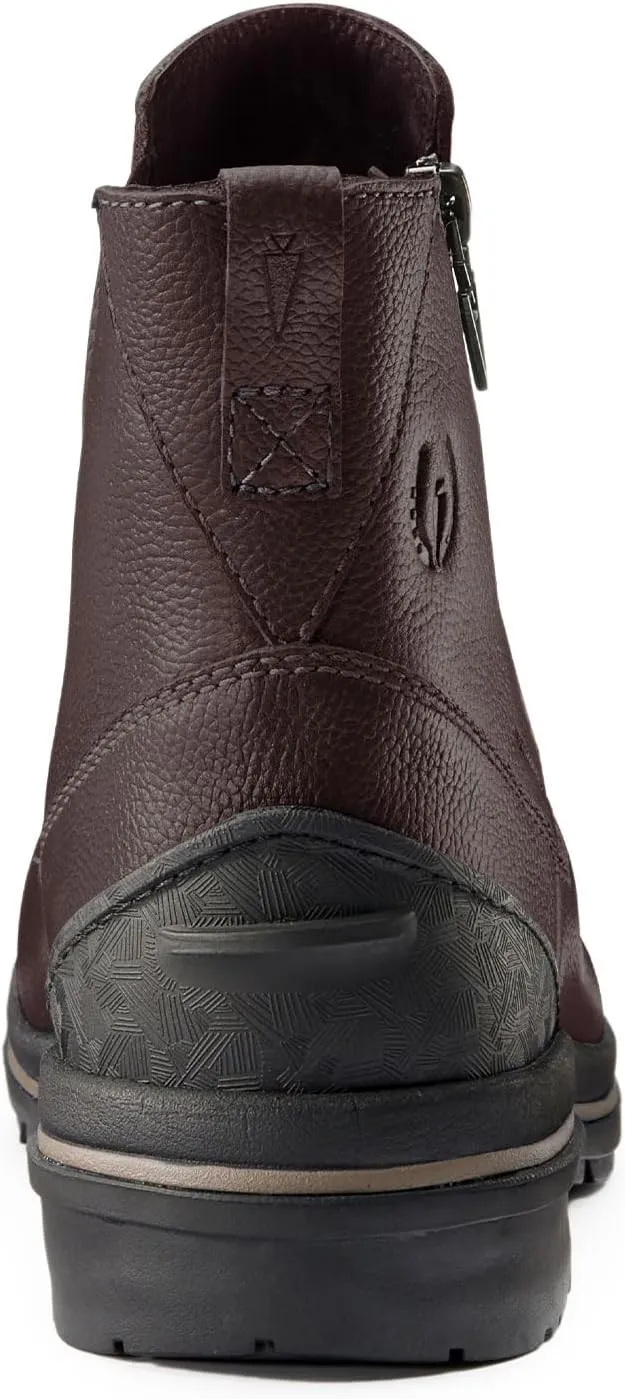 Kerrits Woodstock Waterproof Barn Boot – Durable Leather Women's Barn Work Boots, Wide Footbed, Front Zip, 1" Heel