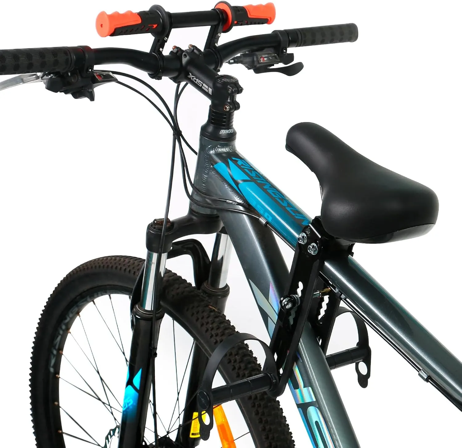 Kids Bike Seat Front Mounted and Handlebar Child Bike Seat Detachable Front Mounted Toddler Bike Seat Bicycle Seats with Foot Pedals for Children 2~5 Years Compatible with All Adult MTB