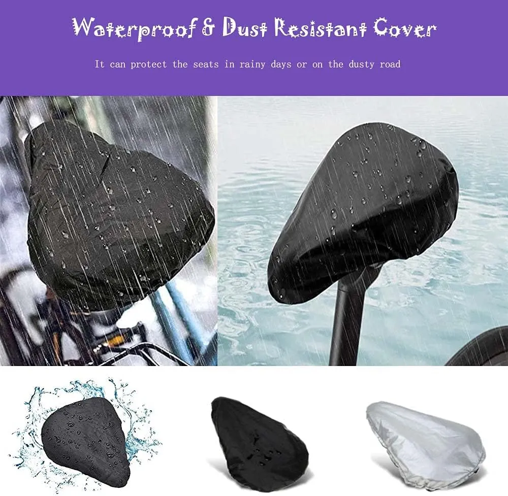 Kids Gel Bike Seat Cushion Cover for Boys & Girls, 9"x6" Breathable & Extra Soft Memory Foam Children Bicycle Saddle Pad with Water&Dust Resistant Cover