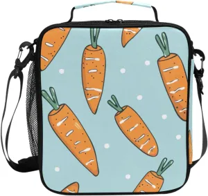 Kids Lunch Box Carrot Blue Cooler Insulated for Boys and Girls, Lunch Bag with Shoulder Strap for School, Picnic Meal 20858203