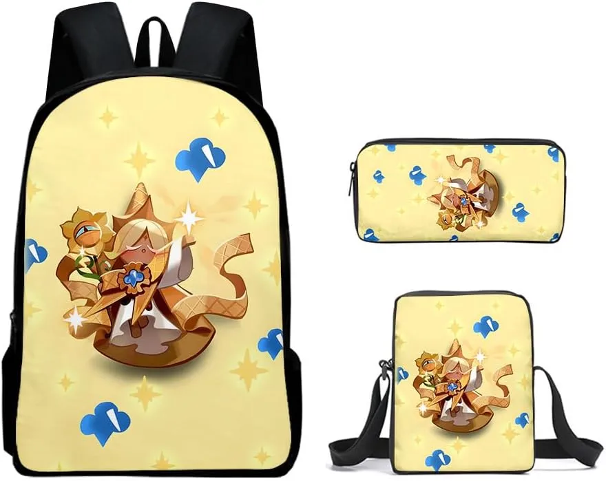 Kids Shadow Milk Cookie Backpack Shoulder Bag Pencil Case 3PCS Set -The Best Gift for Shadow Milk Cookie Fans (C03,3CPS)