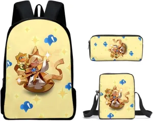 Kids Shadow Milk Cookie Backpack Shoulder Bag Pencil Case 3PCS Set -The Best Gift for Shadow Milk Cookie Fans (C03,3CPS)