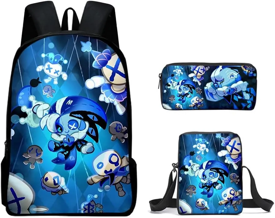Kids Shadow Milk Cookie Backpack Shoulder Bag Pencil Case 3PCS Set -The Best Gift for Shadow Milk Cookie Fans (C04,3CPS)