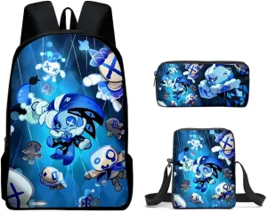 Kids Shadow Milk Cookie Backpack Shoulder Bag Pencil Case 3PCS Set -The Best Gift for Shadow Milk Cookie Fans (C04,3CPS)