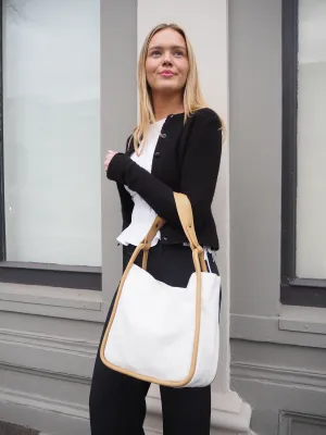 Kimberly Two Tone Handbag | White/Camel | Pre-Order