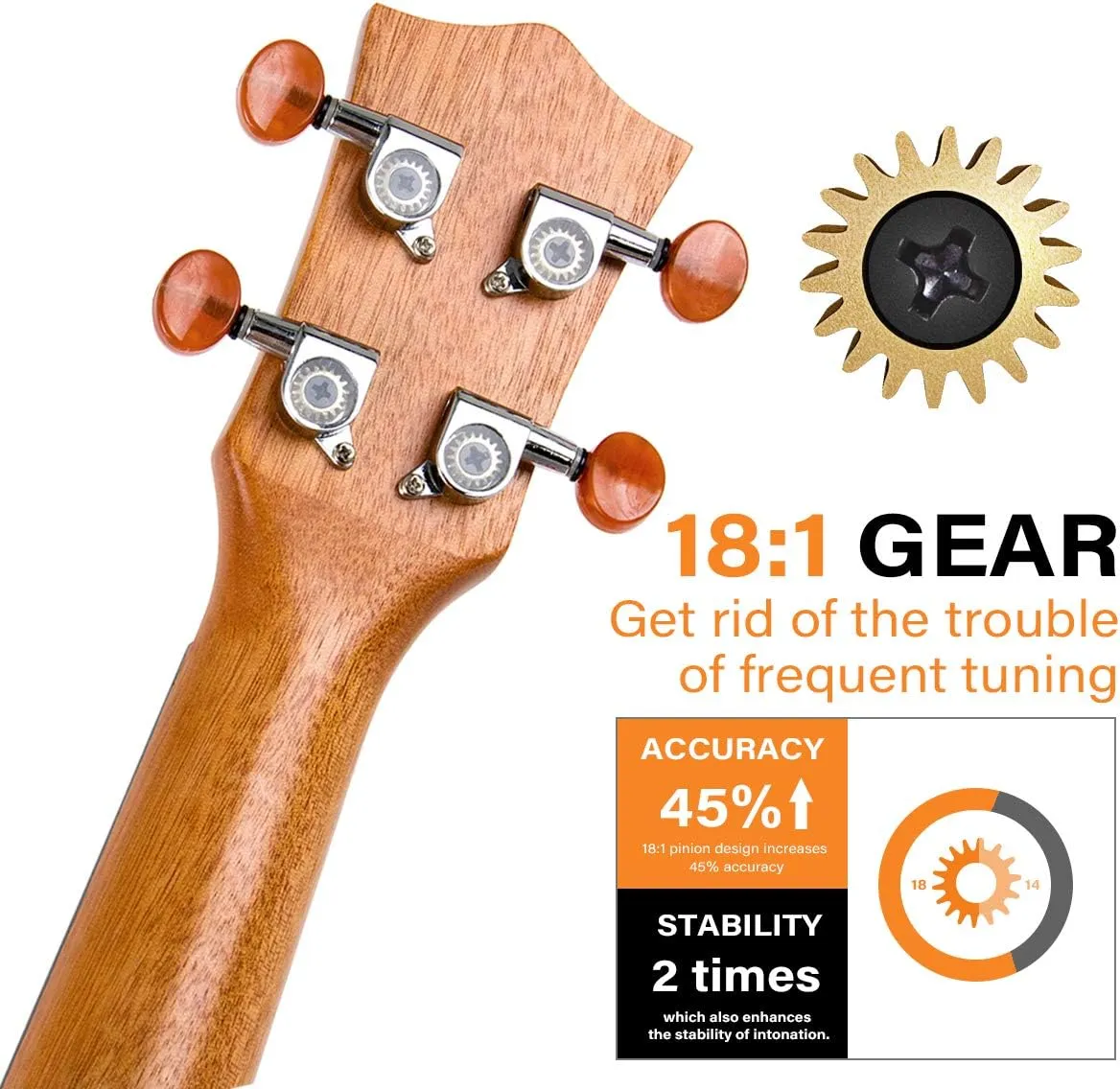 Kmise Tenor Ukulele Starter Kit Mahogany Ukelele 26 inch with Gig Bag Tuner Strap String Instruction Booklet
