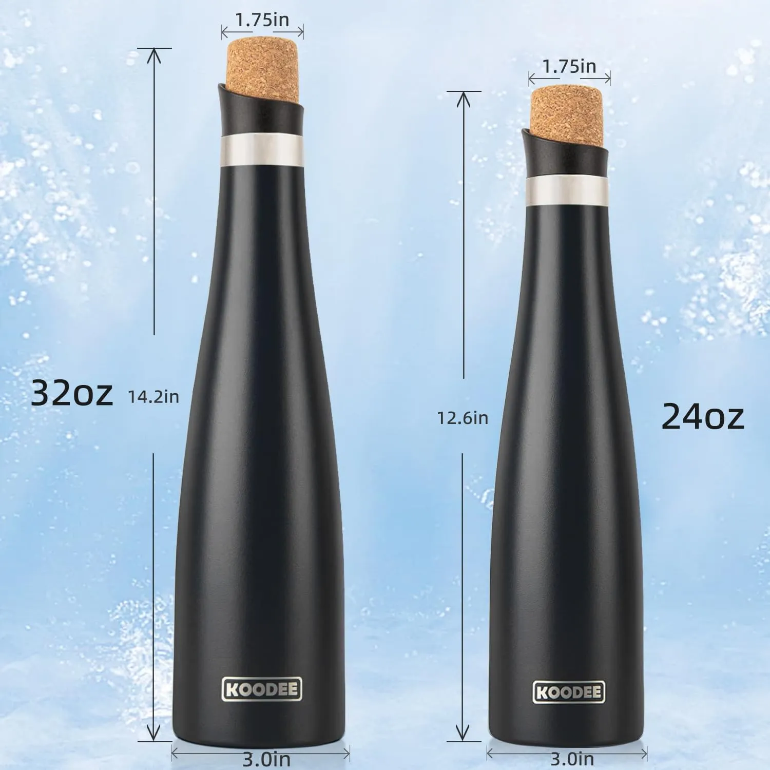 KOODEE Wine Bottle - 700ml Insulated Stainless Steel Wine Bottle with Double Wall Vacuum Sealed Lids,for Wine Lovers Keeps Wine Cold for 24 Hours and Hot for 12 Hours (Yellow,700ml)