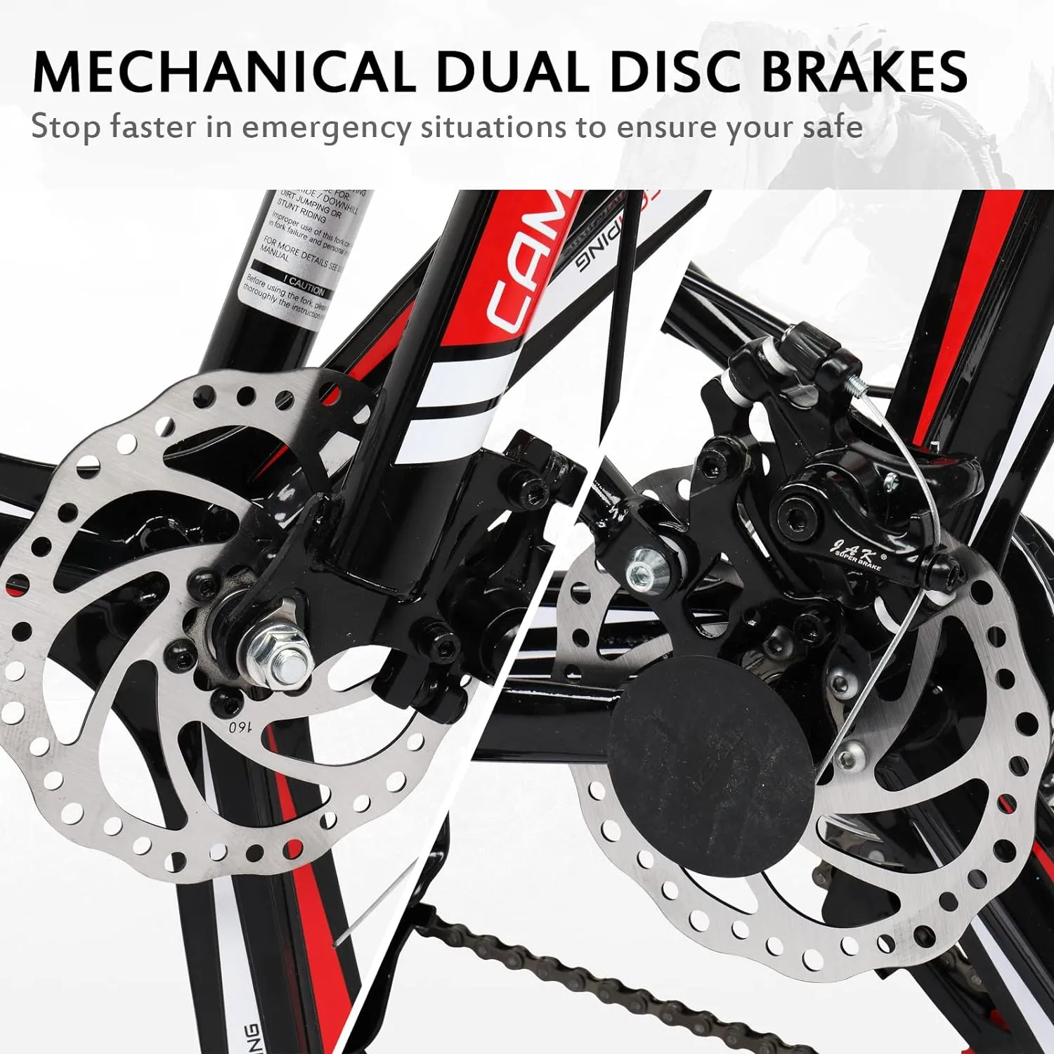 Ktaxon Foldable Mountain Bike 26 Inch Bike 21-Speed Bikes for Adults with Cool Design, Powerful Mechanical Dual Disc Brakes, Double Shock Effect and Ergonomic Cushion