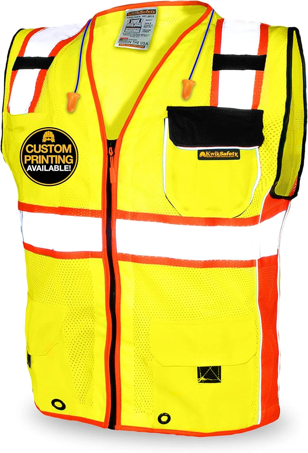 KwikSafety - Charlotte, NC - CLASSIC & SUPREME Safety Vest [Jumbo Pocket] Class 2 Work PPE ANSI Tested OSHA Compliant