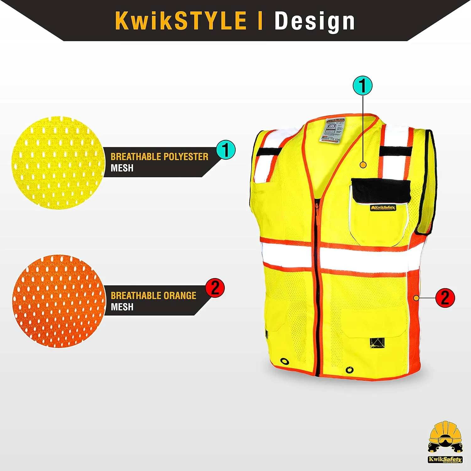 KwikSafety - Charlotte, NC - CLASSIC & SUPREME Safety Vest [Jumbo Pocket] Class 2 Work PPE ANSI Tested OSHA Compliant