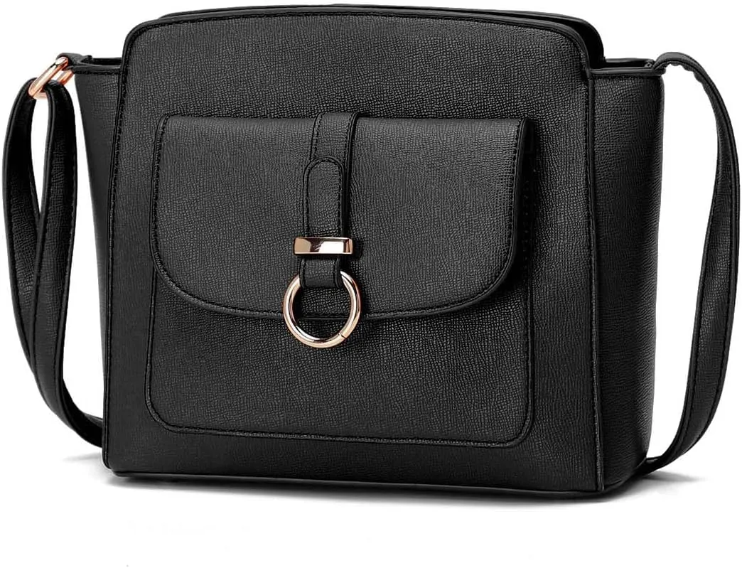 LA TERRE Lightweight Medium Crossbody Bags for Women, Small Crossbody Handbags Vegan Leather Shoulder Bag Purses