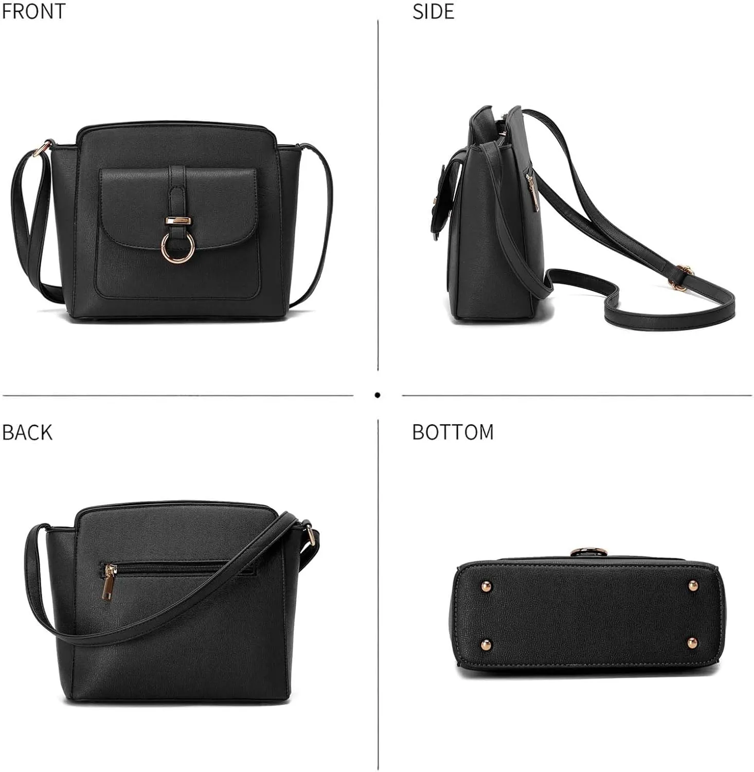 LA TERRE Lightweight Medium Crossbody Bags for Women, Small Crossbody Handbags Vegan Leather Shoulder Bag Purses