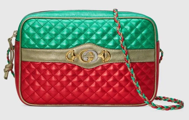 Laminated Leather Small Shoulder Bag