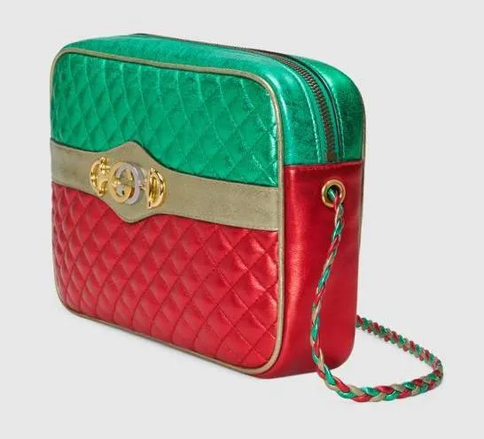 Laminated Leather Small Shoulder Bag
